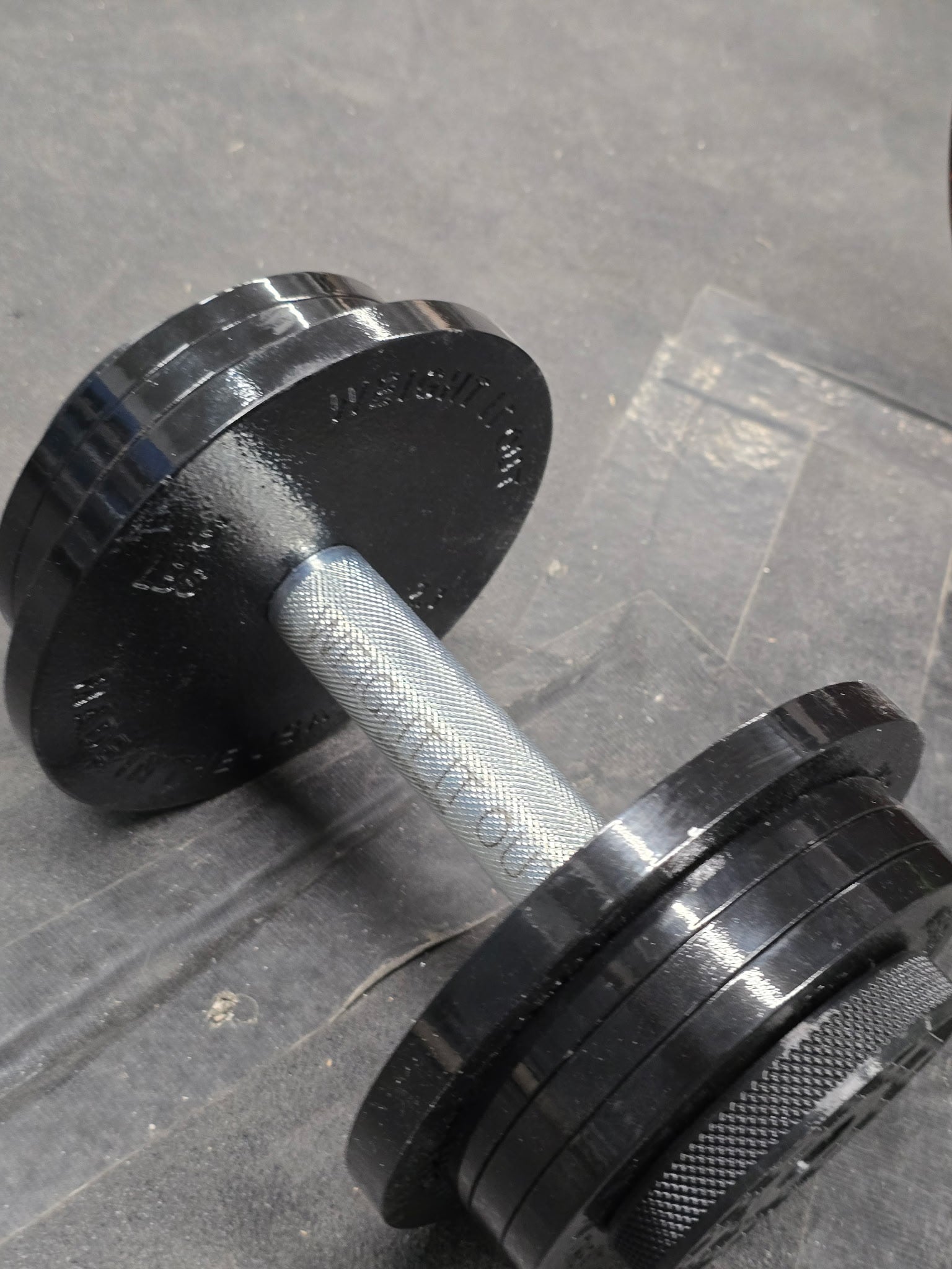 Adjustable Standard 1" Dumbbell Handles Screwable Pair and Collars Stainless Steel American Made