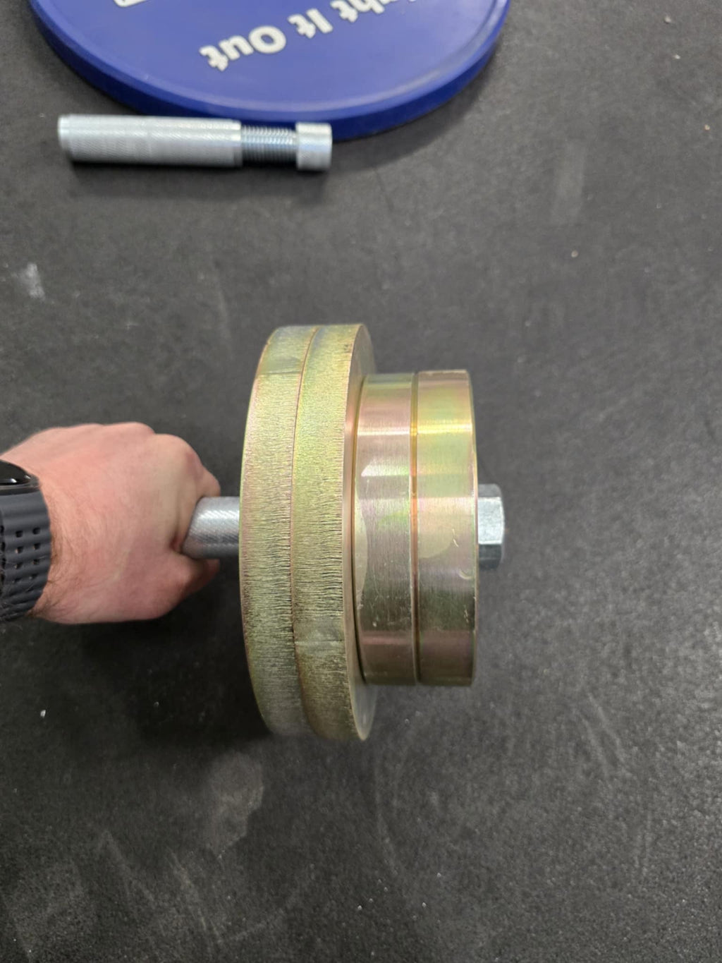 Adjustable Standard 1" Dumbbell Handles Screwable Pair and Collars Stainless Steel American Made