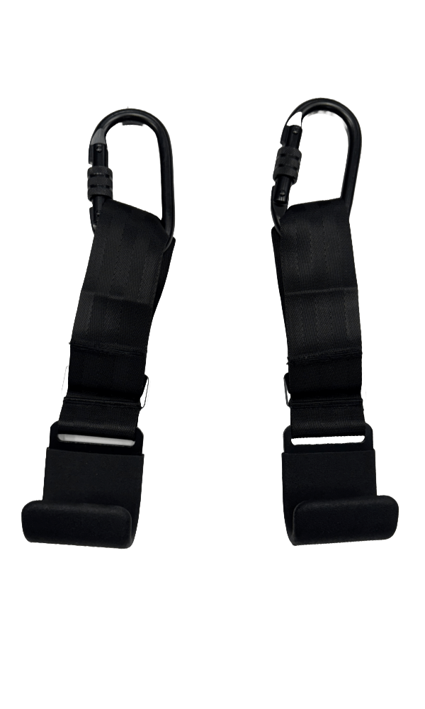 Barbell & trap bar hook straps (Pair) for The Squat Harness V3/ V4