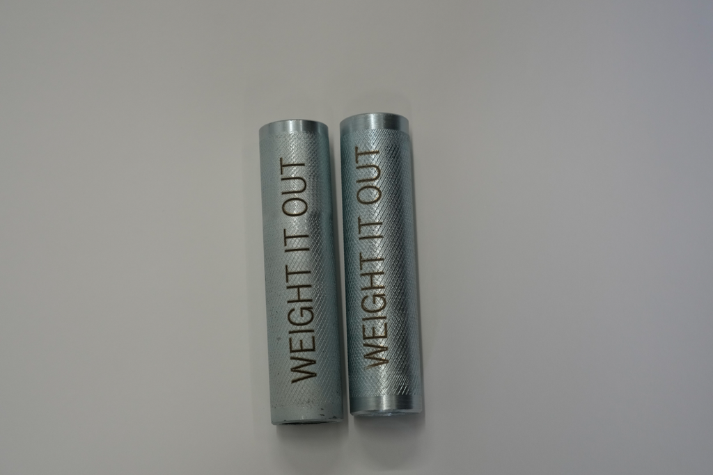 Adjustable Standard 1" Dumbbell Handles Screwable Pair and Collars Stainless Steel American Made