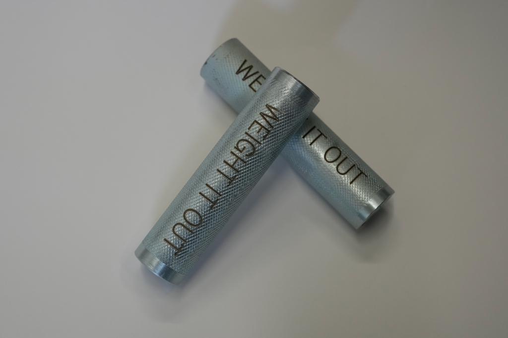 Adjustable Standard 1" Dumbbell Handles Screwable Pair and Collars Stainless Steel American Made